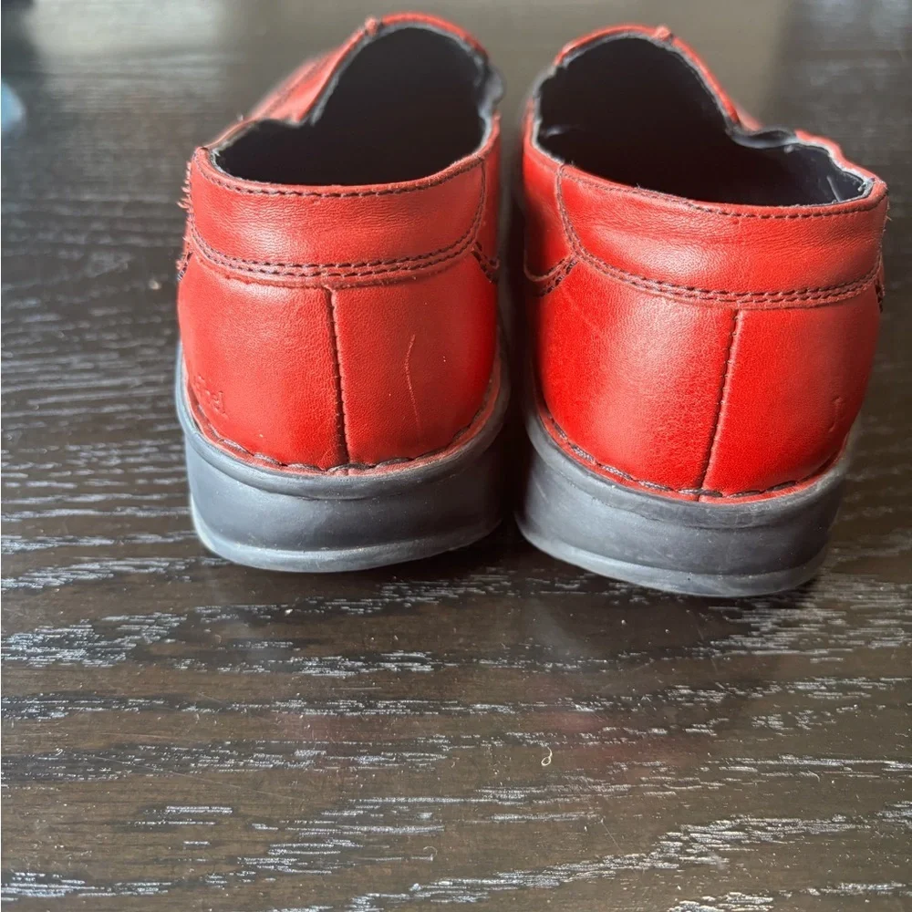 Josef Seibel Women’s Red Leather Loafers Slip-Ons Size 40